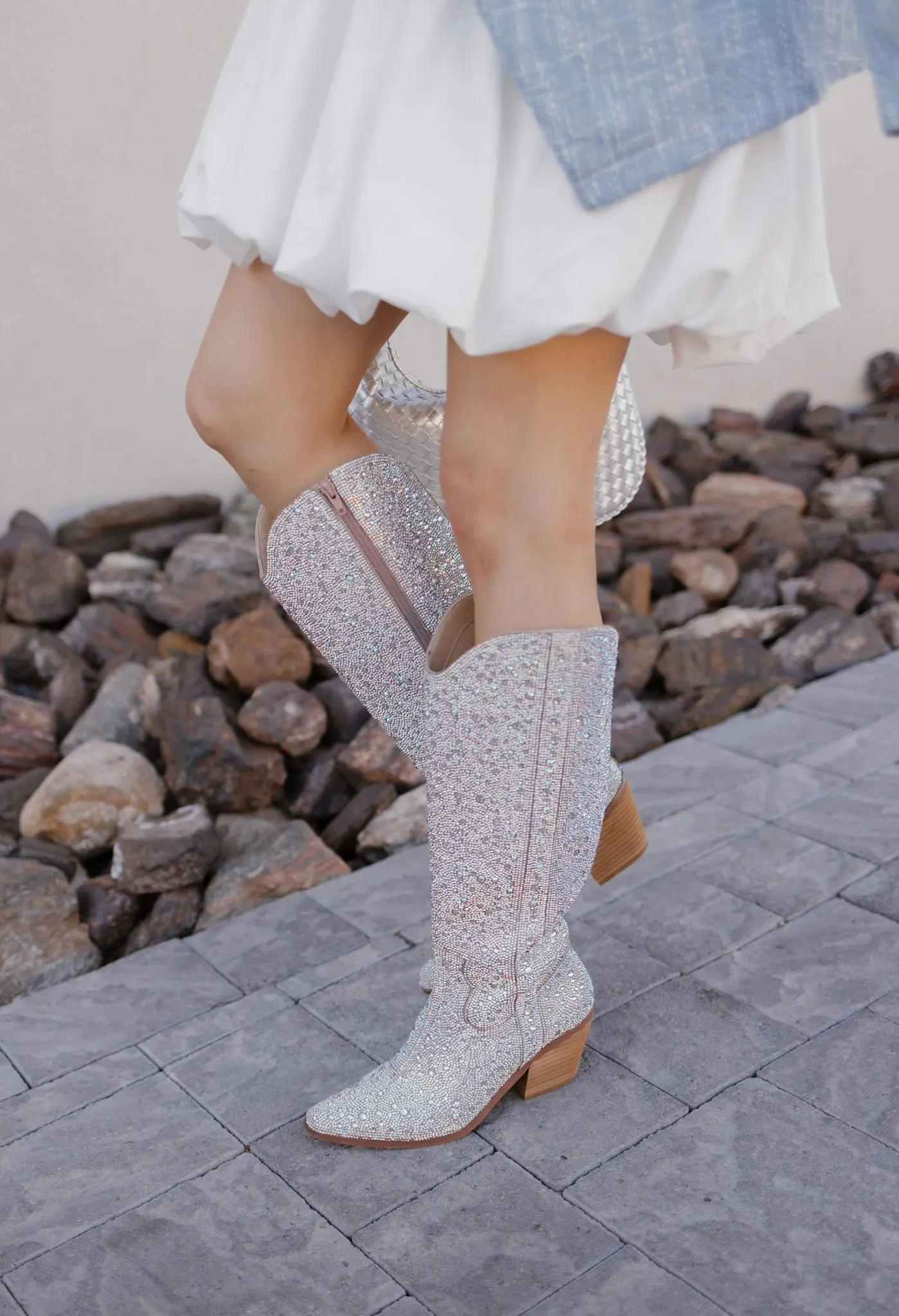 Nashville Full Rhinestone Western Knee-High Boots
