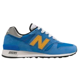 New Balance Mens' 1300 Classic Running Shoes, Blue/Atomic Yellow, 7.5 US