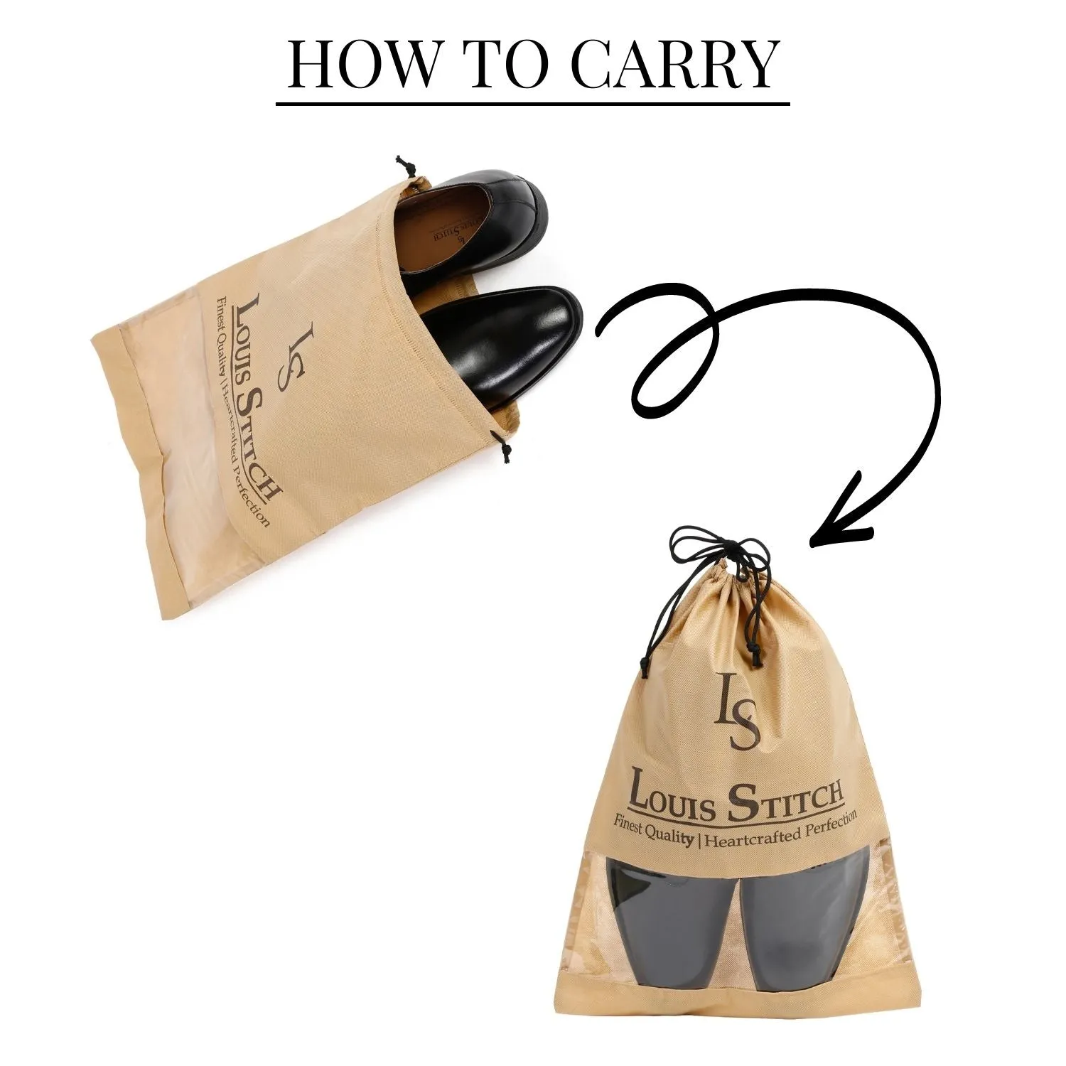 Non Woven Shoe Bag Pack Of  16 Beige See-Thru