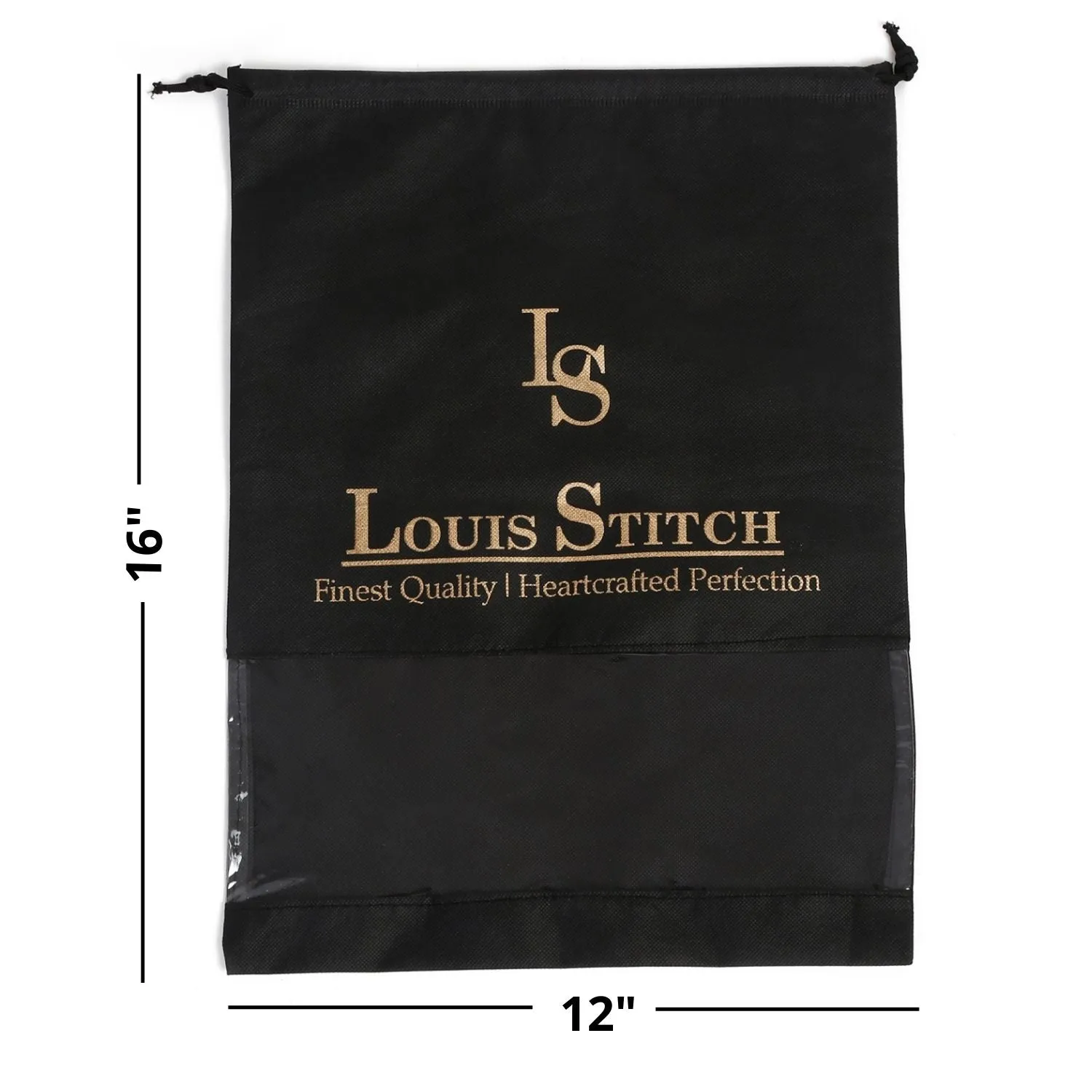 Non Woven Shoe Bag Pack Of  24 Black See-Thru