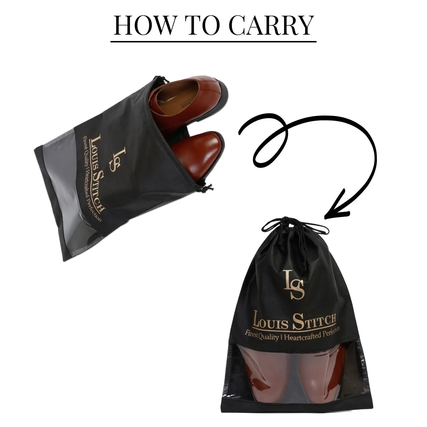 Non Woven Shoe Bag Pack Of  24 Black See-Thru