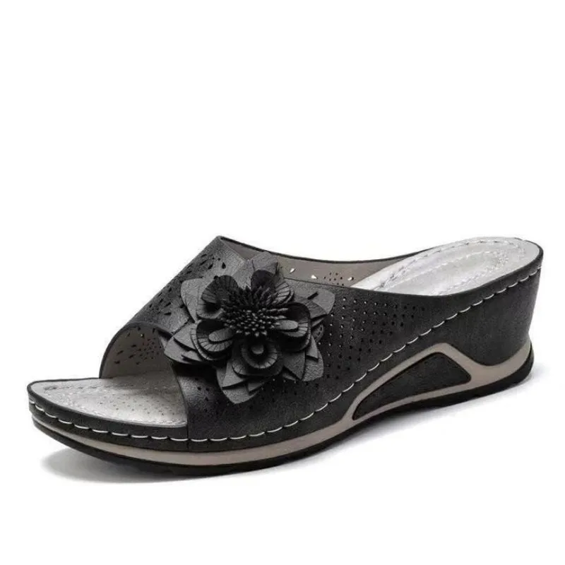 OCW Women Sandals Non-shock Arch Support Sandals 3D Flower Memory Foam Classic Summer