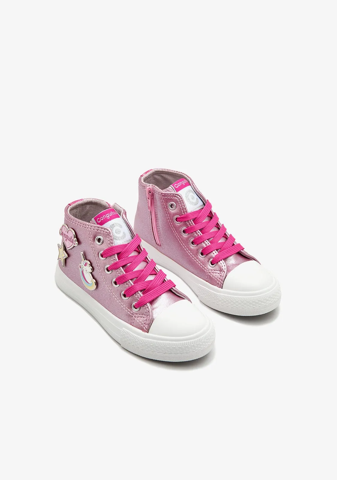 Pink Pins High Top Sneakers