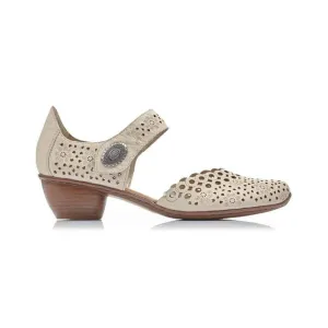 Rieker Women's Mary Jane Heels- Beige