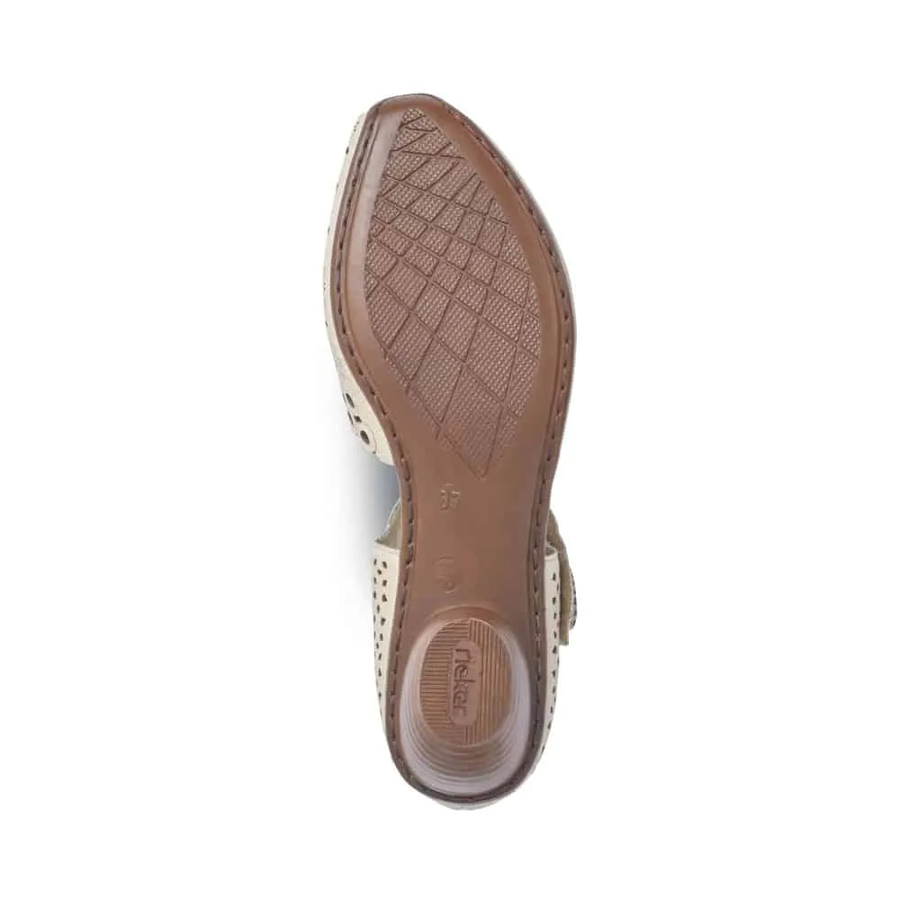 Rieker Women's Mary Jane Heels- Beige
