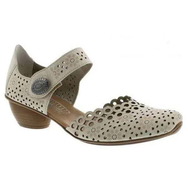 Rieker Women's Mary Jane Heels- Beige