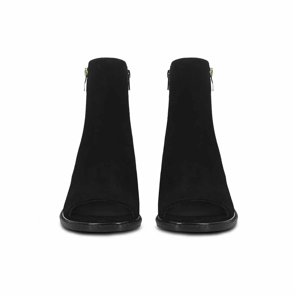 Saint G Black Suede Leather Handcrafted Block Heels