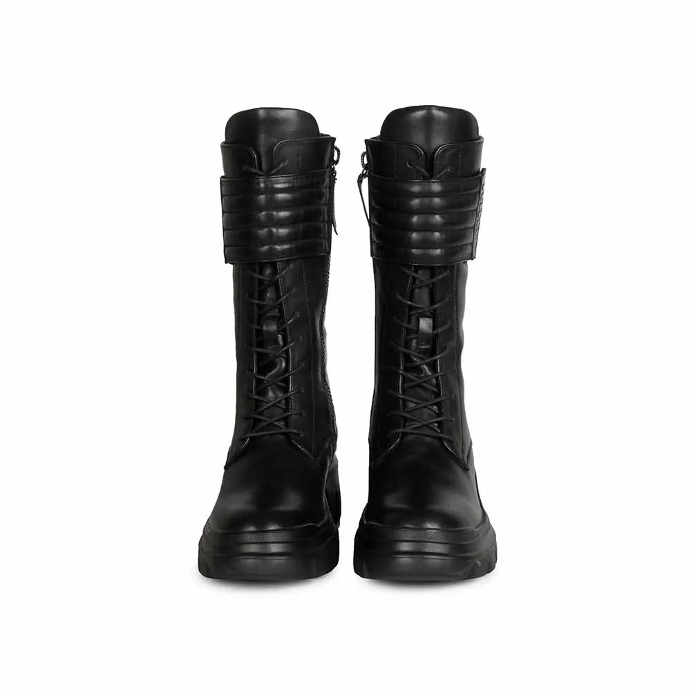 Saint G Solid Black Leather Handcrafted Boots