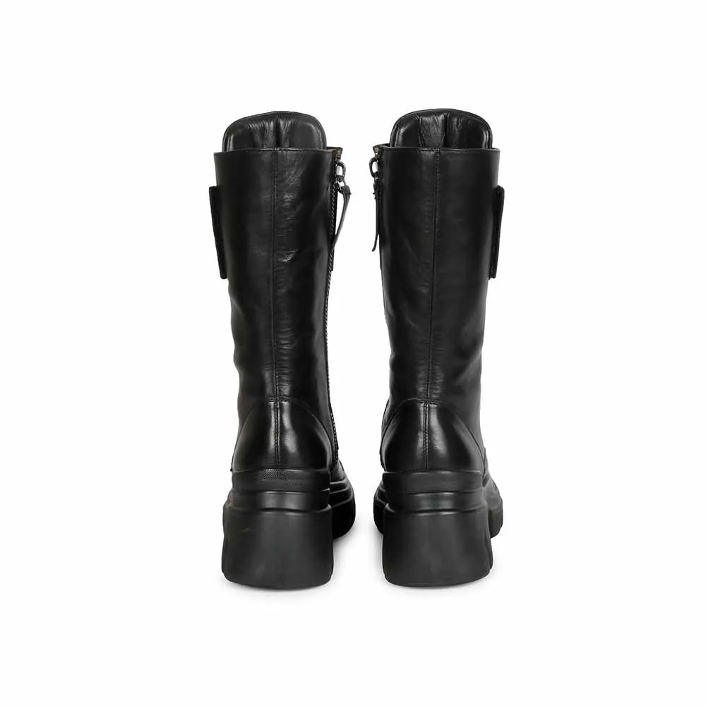 Saint G Solid Black Leather Handcrafted Boots