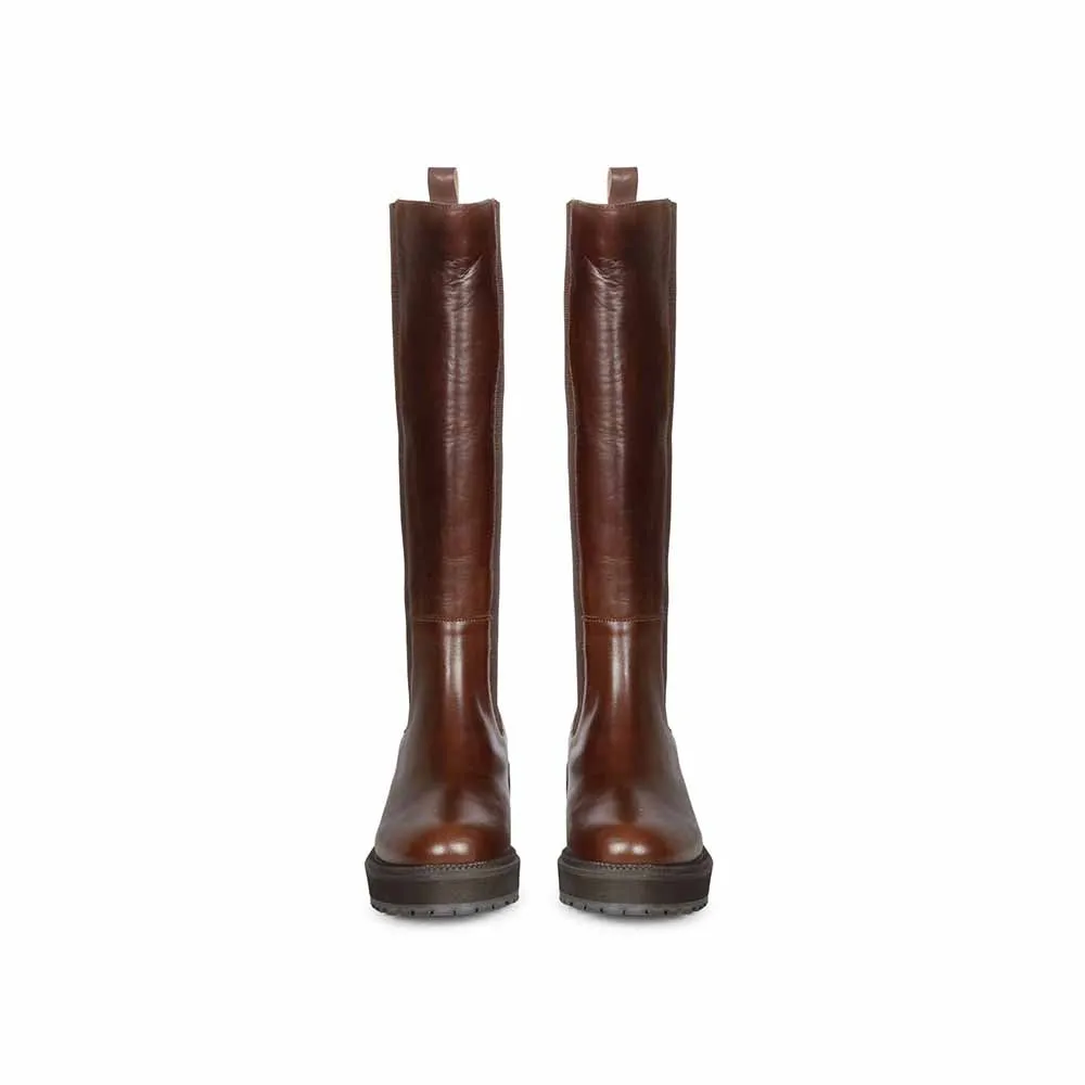 Saint G Solid Brown Leather Handcrafted Boots