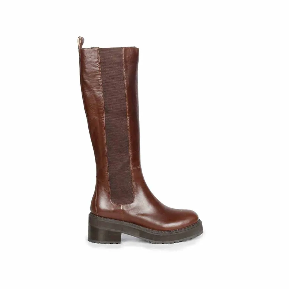 Saint G Solid Brown Leather Handcrafted Boots