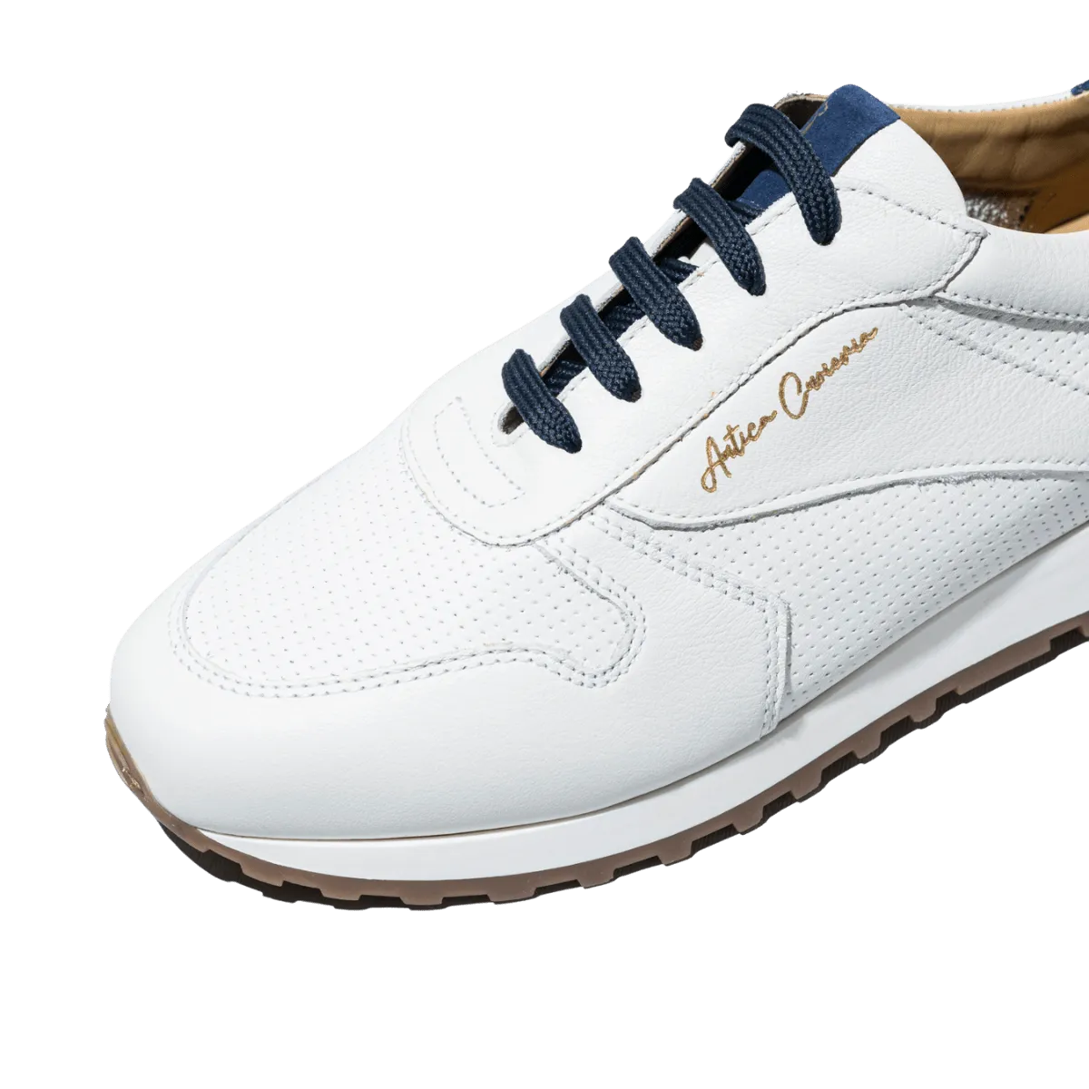 Sneaker Antica Cuoieria Pelle Vieste Punzonato Bianco
