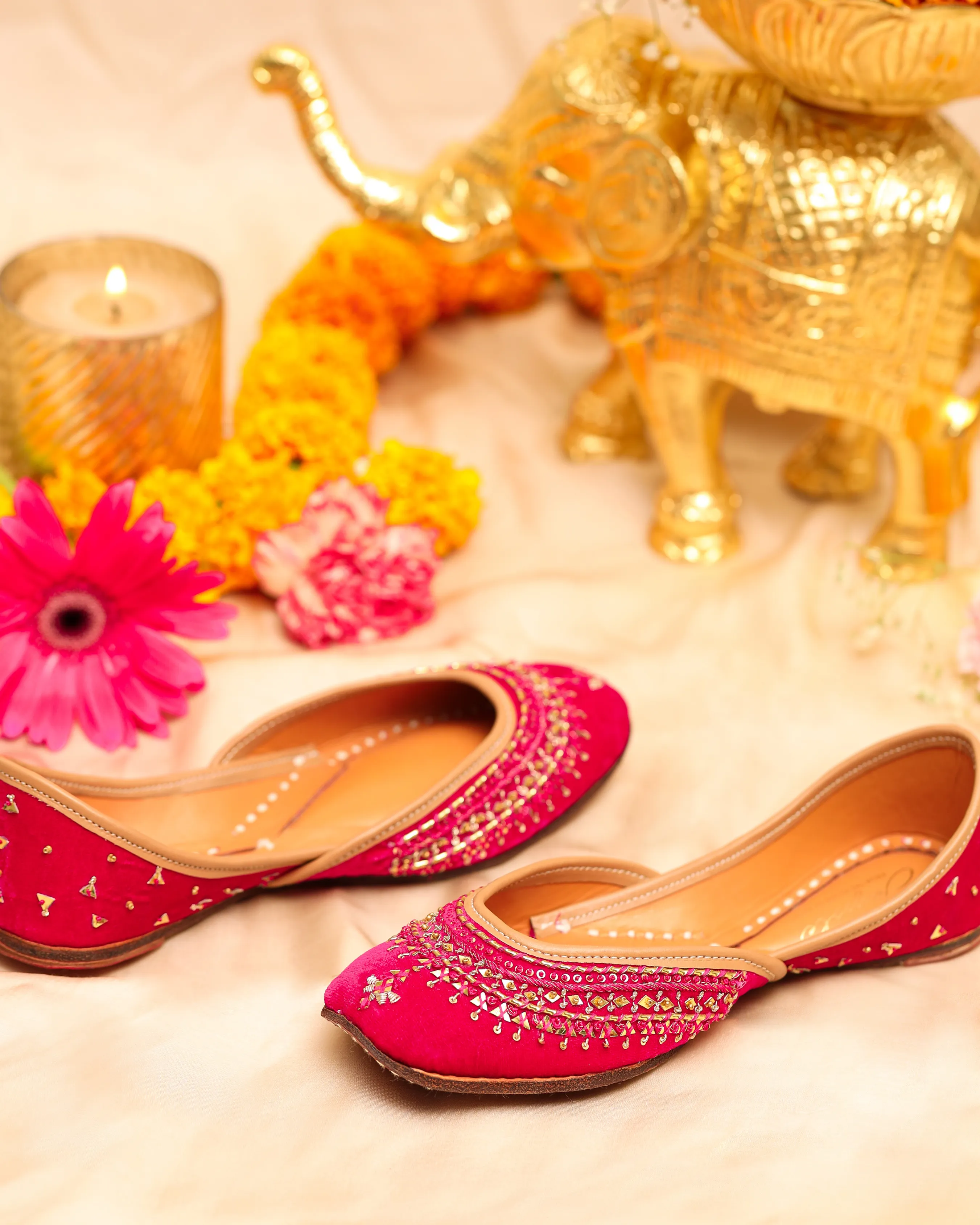 Sparkle Pink Handcrafted Jutti