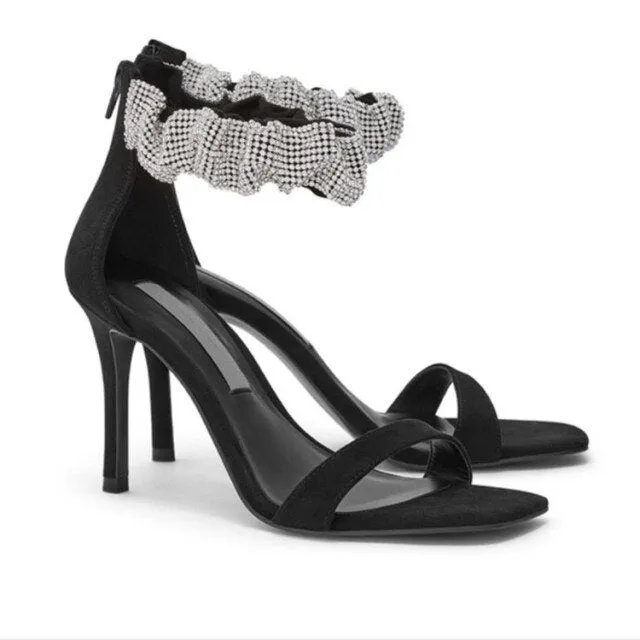 Star Style Suede Ankle Strap High Heel Shoes