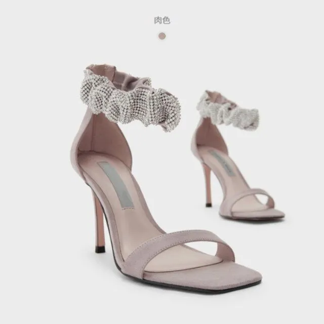 Star Style Suede Ankle Strap High Heel Shoes