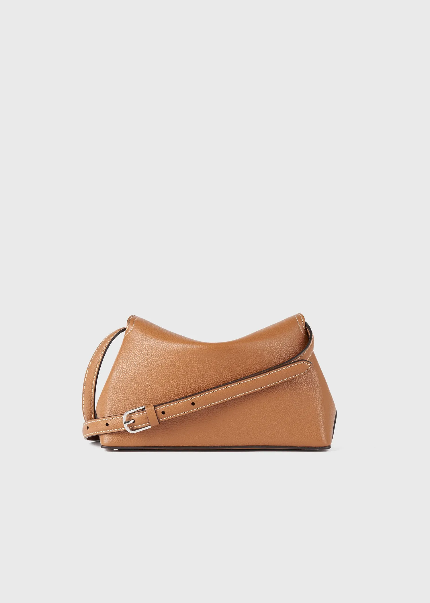 T-Lock grained-leather clutch tan