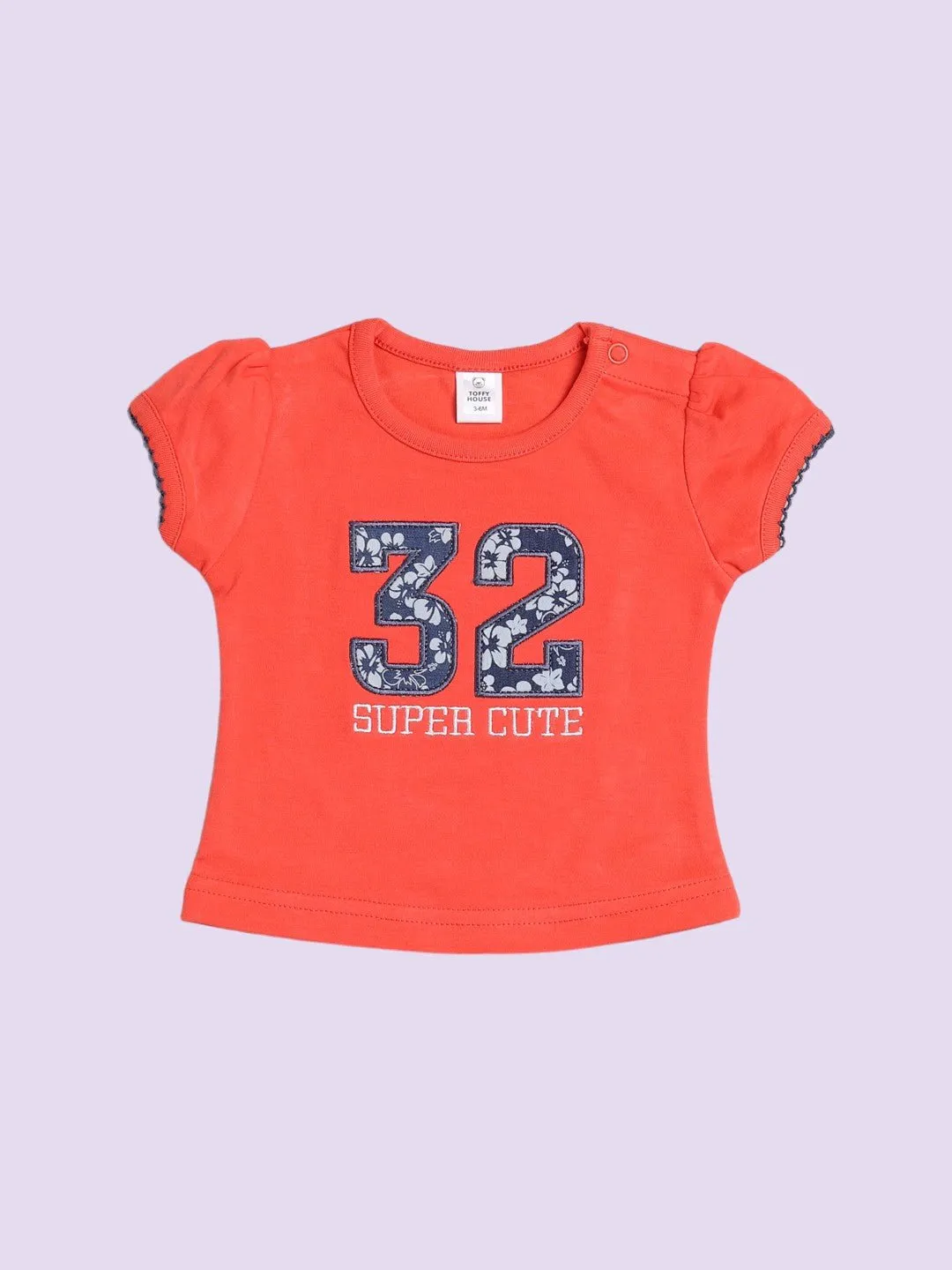 ToffyHouse Baby Girls' Red '32 Super Cute' Floral Print Dress