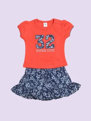 ToffyHouse Baby Girls' Red '32 Super Cute' Floral Print Dress