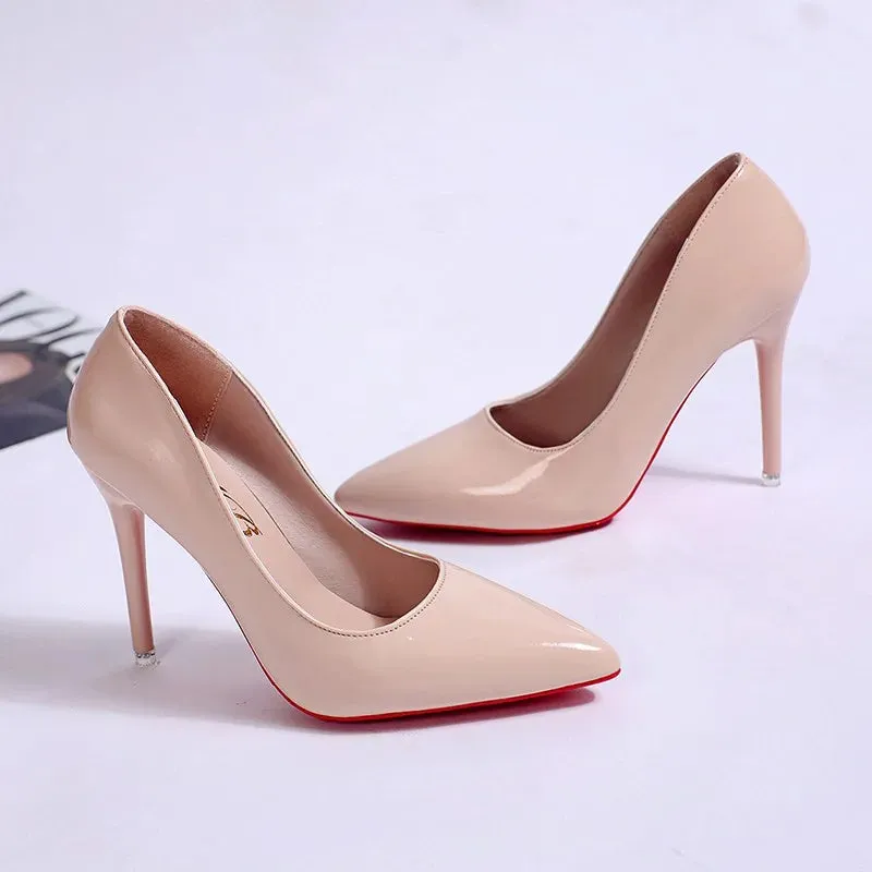 Women's Red Bottom Pointed Toe High Heel Shoes